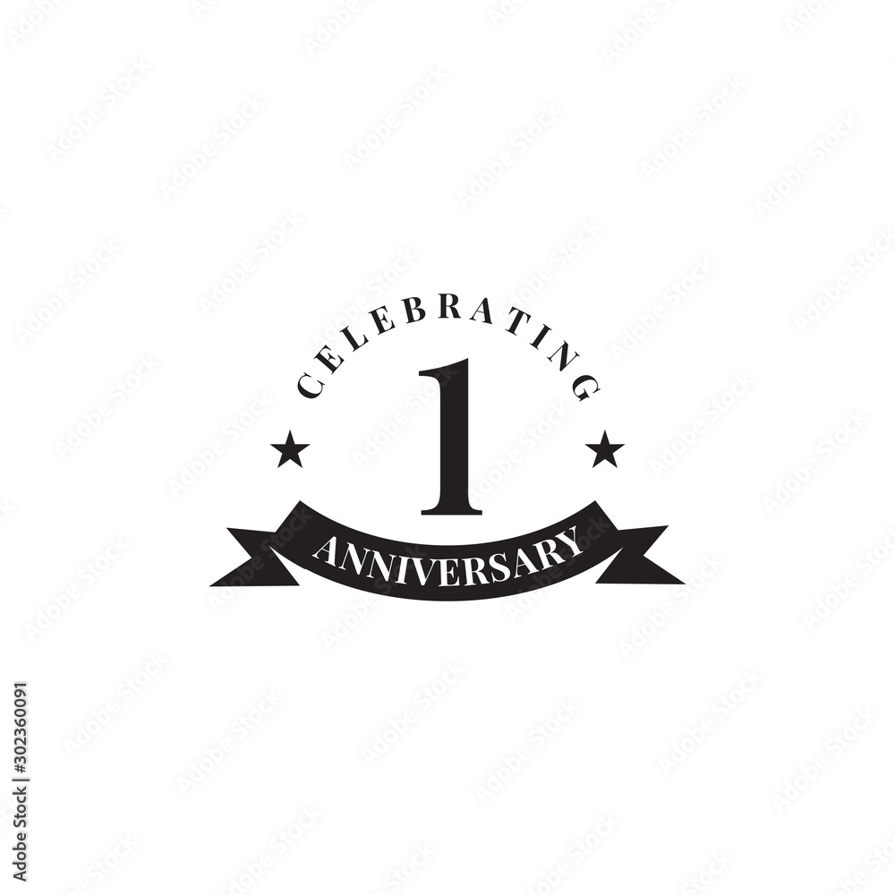 1st year celebrating anniversary emblem logo design 1st year celebrating anniversary emblem logo design