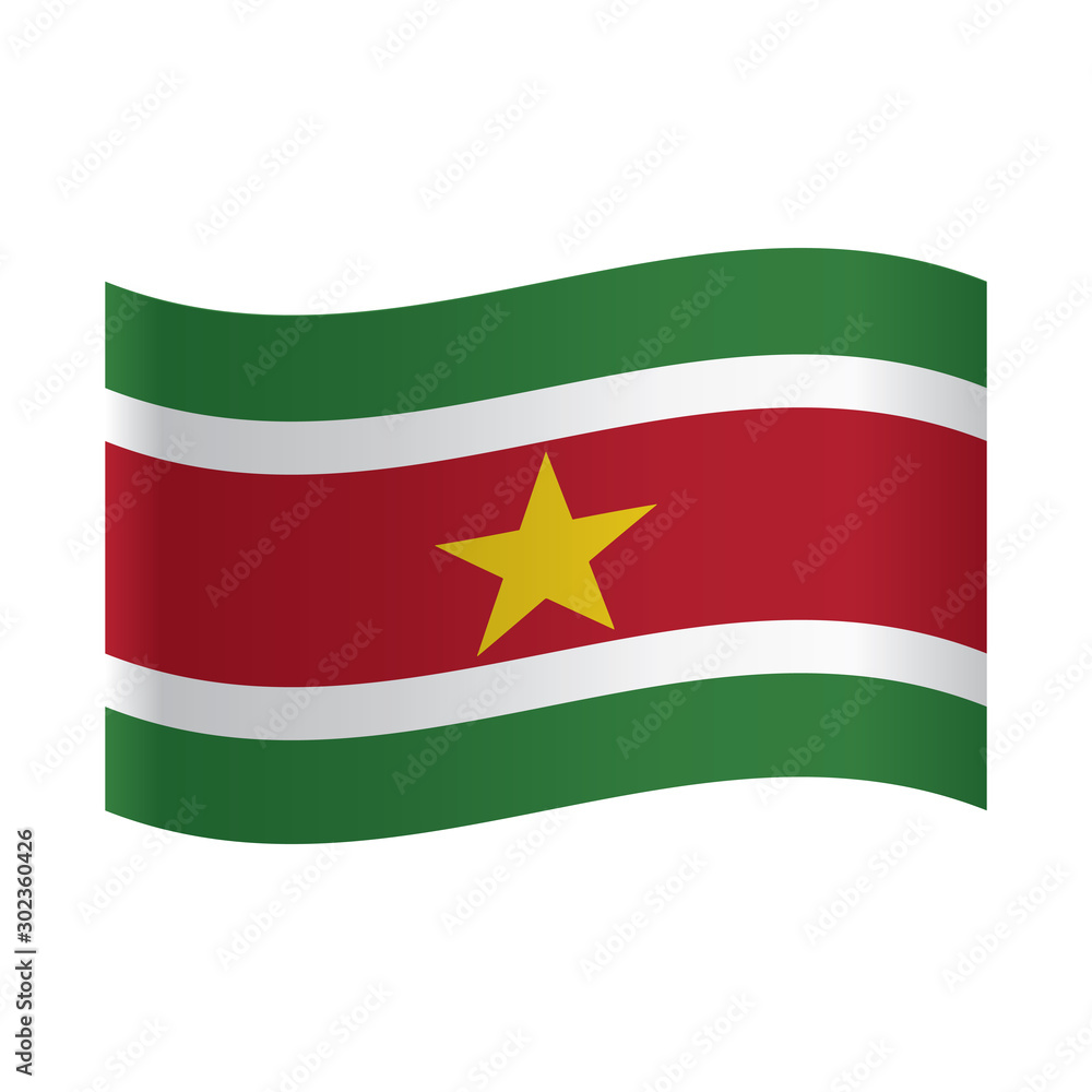suriname flag moved by the wind. suriname flag moved by the wind.