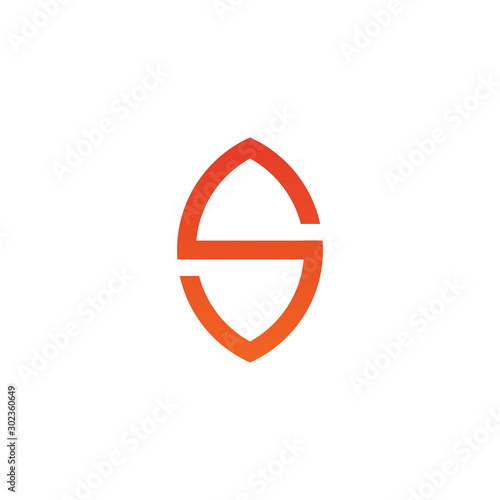S letter logo design incorporated with emblem shape