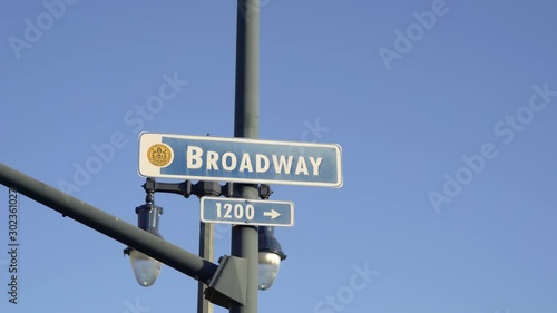 Broadway faded San Diego California street sign