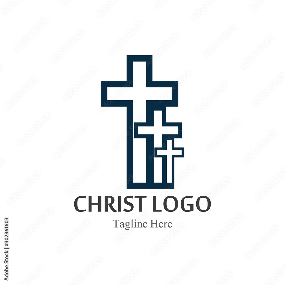 Christ logo template design vector, creative simple Christ logo template design vector, creative simple