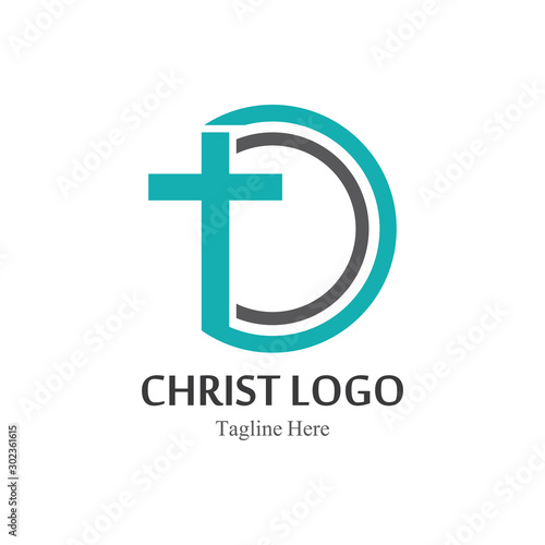 Christ logo template design vector, creative simple