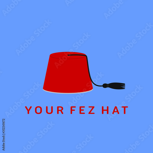 flat vector of red fez hat