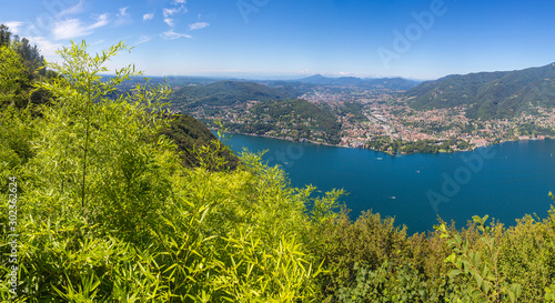 Panoramic view of lake Como in Italy