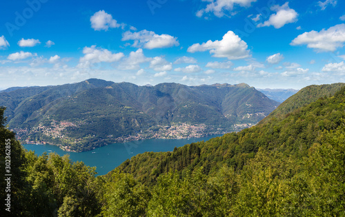 Panoramic view of lake Como in Italy