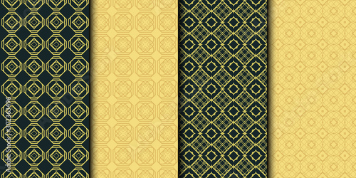 Set of 4 geometric seamless geometric pattern. Modern design. Vector illustration