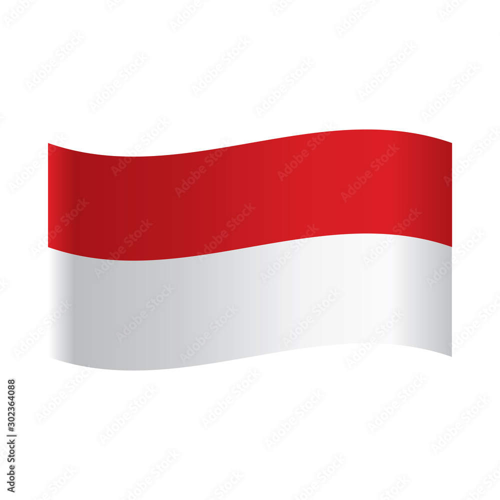 Isolated Indonesian flag, Vector illustration. Isolated Indonesian flag, Vector illustration.