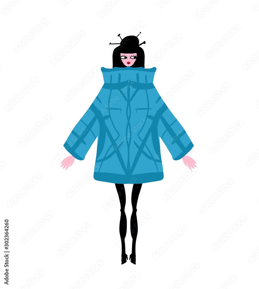 girl in a Fashion coat 