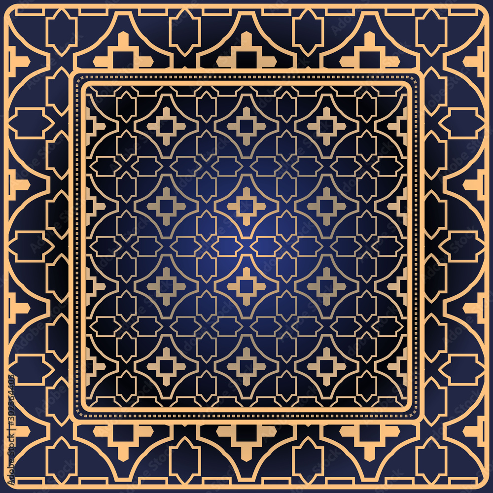 Obraz premium Decorative print with geometric pattern. Vector illustration