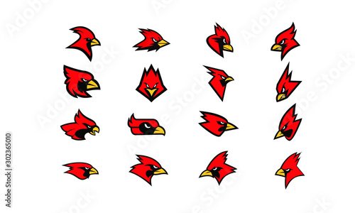 Fotografia set of cardinal bird logo icon design vector
