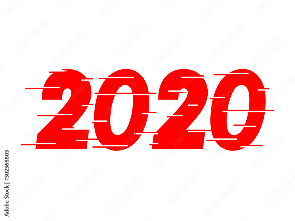 Happy New Year 2020 Red Text Design. Dynamic vector unusual number. Speed moving greeting. White Background. Speed style font. vector illustration. Happy New Year 2020 Red Text Design. Dynamic vector unusual number. Speed moving greeting. White Background. Speed style font. vector illustration.