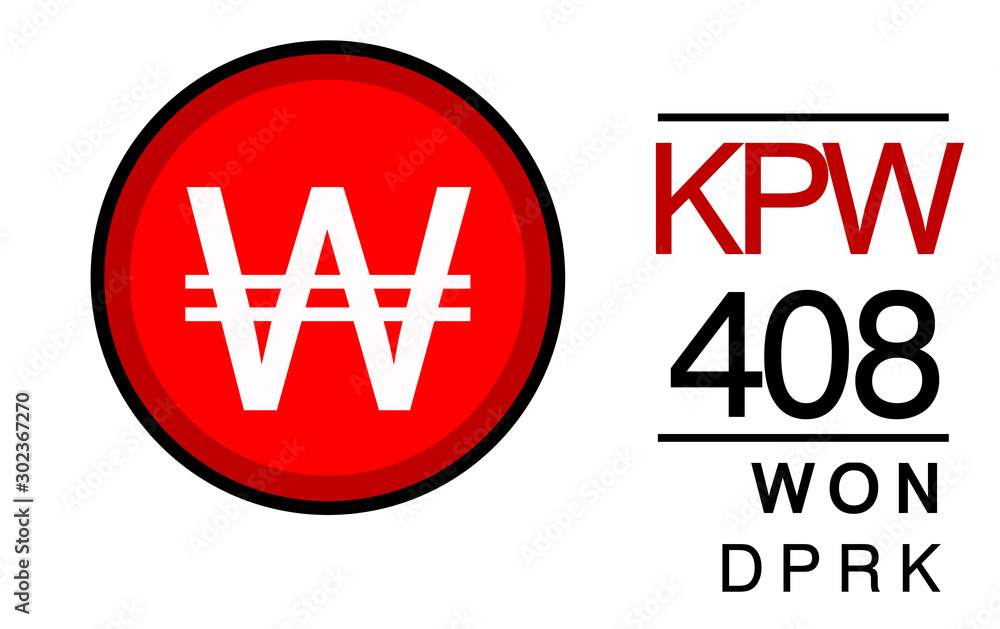 W, KPW, 408, Won, DPRK Banking Currency icon typography logo banner set isolated on background. Abstract concept graphic element. Collection of currency symbols ISO 4217 signs used in country W, KPW, 408, Won, DPRK Banking Currency icon typography logo banner set isolated on background. Abstract concept graphic element. Collection of currency symbols ISO 4217 signs used in country