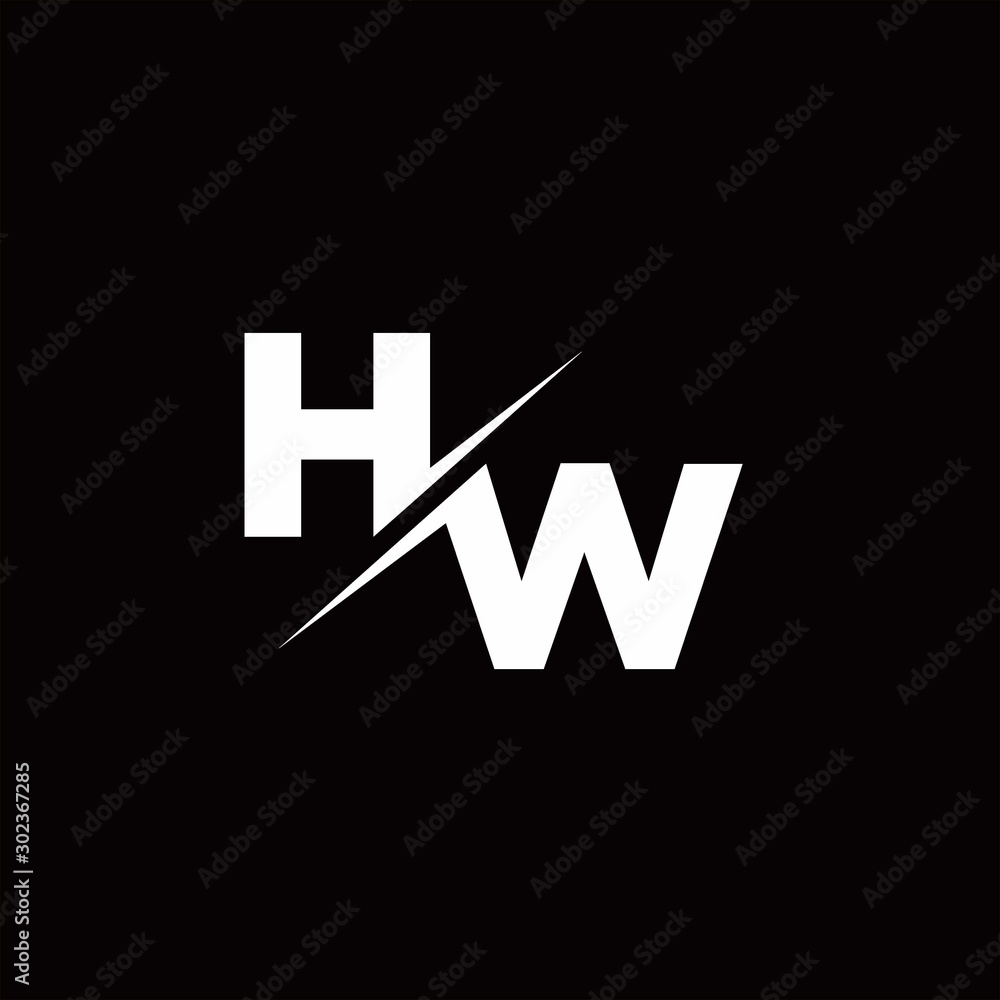 HW Logo Letter Monogram Slash with Modern logo designs template HW Logo Letter Monogram Slash with Modern logo designs template
