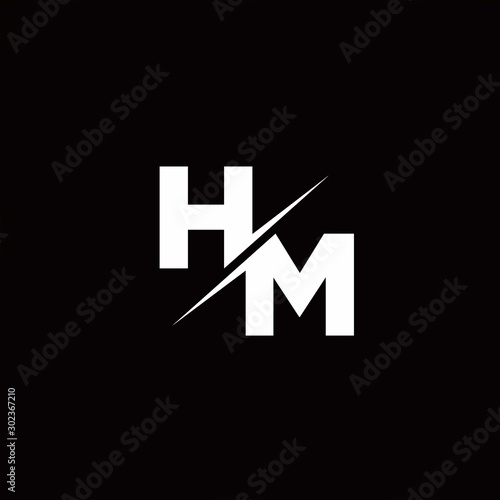 HM Logo Letter Monogram Slash with Modern logo designs template