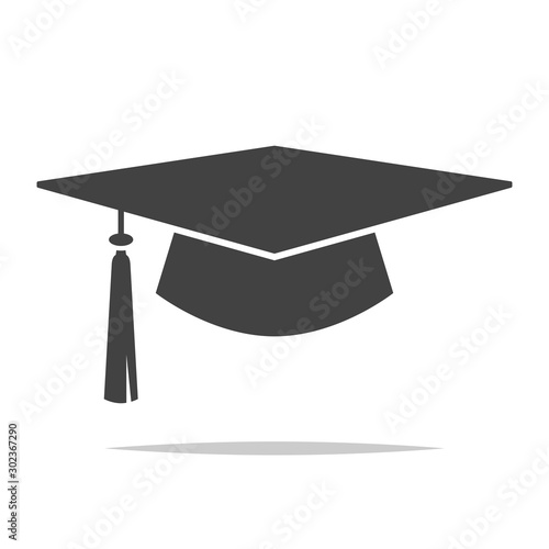 Graduation hat icon vector isolated