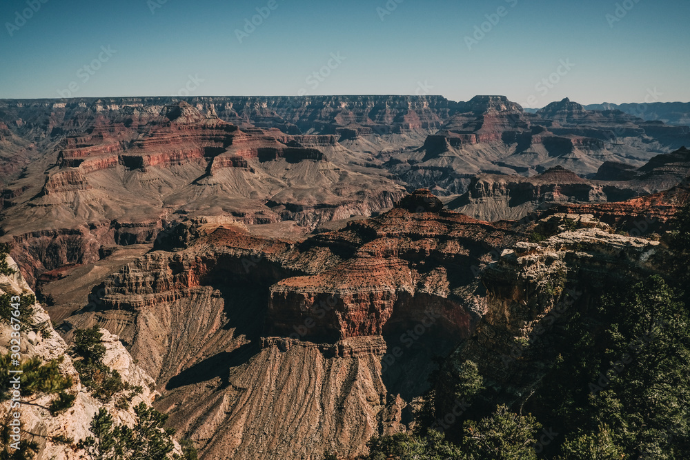 Scenic view of Grand Canyon, Arizona, United States of America, Clear sky, Sunny day