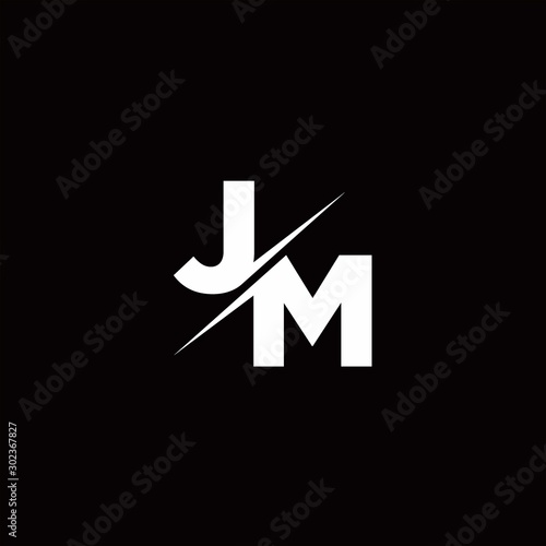 JM Logo Letter Monogram Slash with Modern logo designs template