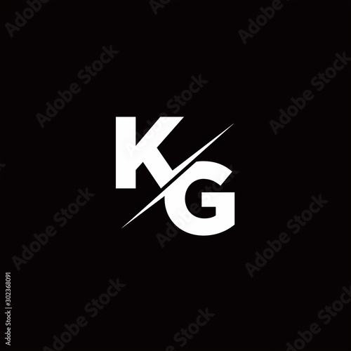 KG Logo Letter Monogram Slash with Modern logo designs template