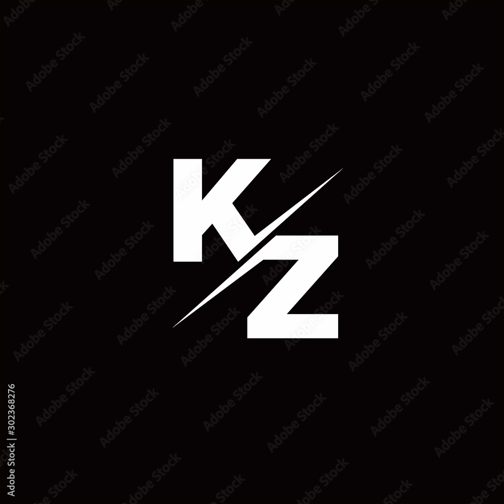 KZ Logo Letter Monogram Slash with Modern logo designs template KZ Logo Letter Monogram Slash with Modern logo designs template
