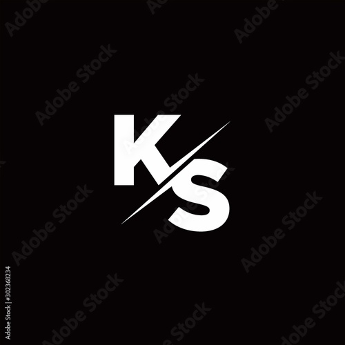 KS Logo Letter Monogram Slash with Modern logo designs template photo