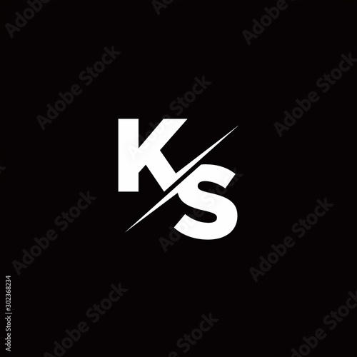 KS Logo Letter Monogram Slash with Modern logo designs template