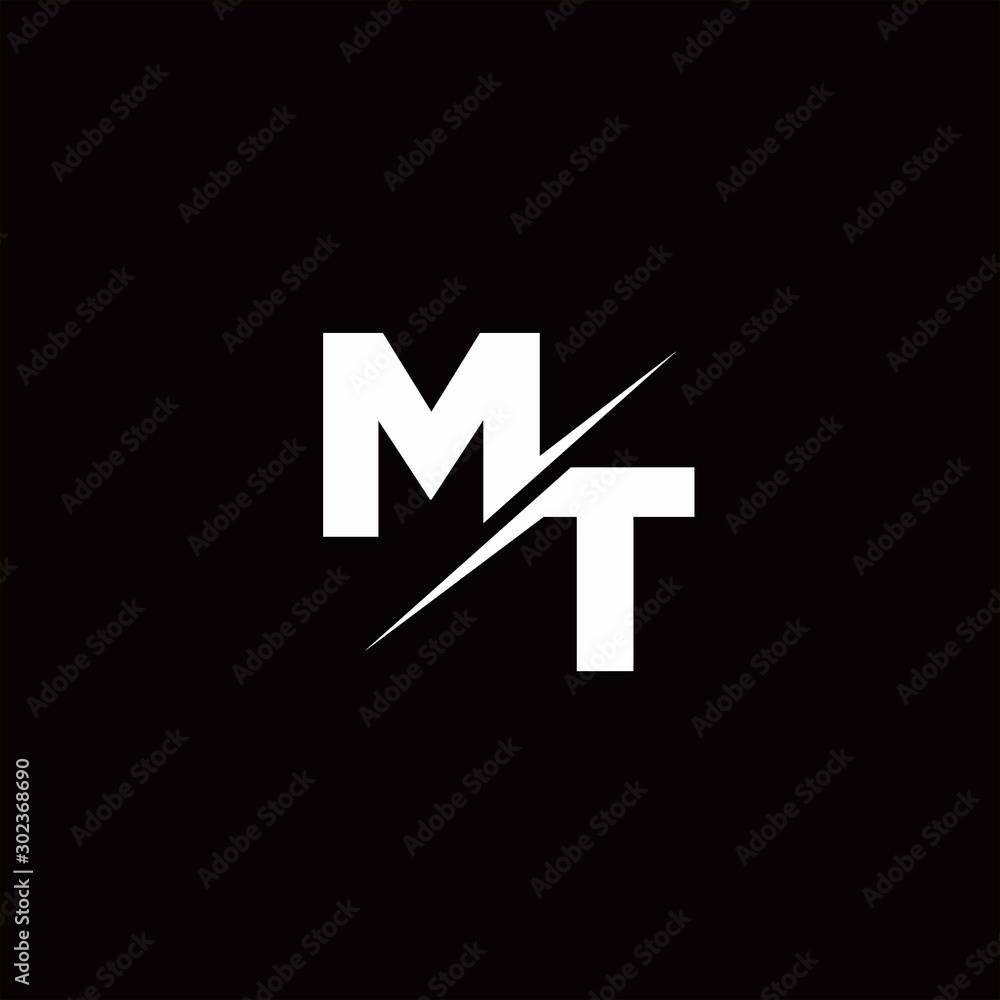 MT Logo Letter Monogram Slash with Modern logo designs template MT Logo Letter Monogram Slash with Modern logo designs template