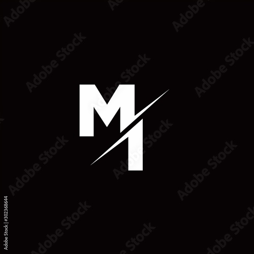 MI Logo Letter Monogram Slash with Modern logo designs template