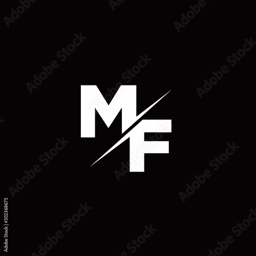 MF Logo Letter Monogram Slash with Modern logo designs template photo