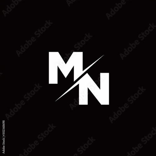 MN Logo Letter Monogram Slash with Modern logo designs template