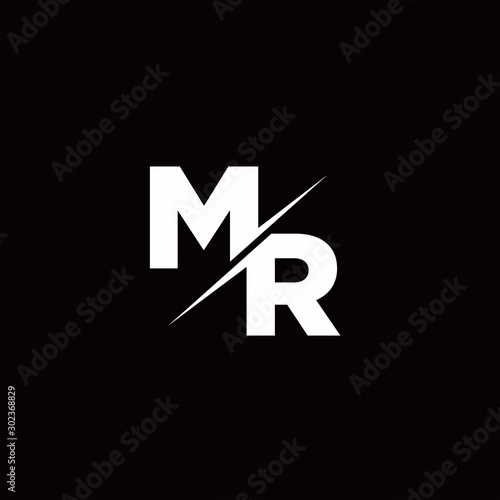 MR Logo Letter Monogram Slash with Modern logo designs template