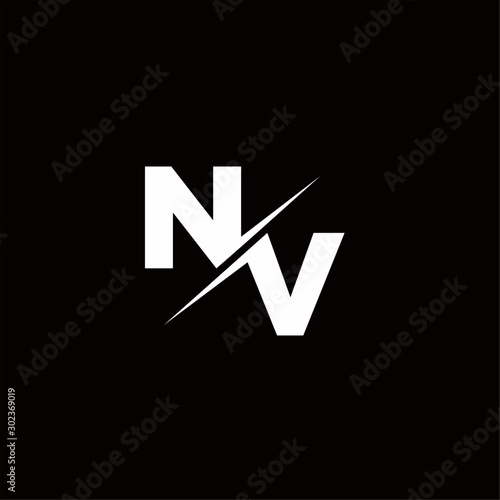 NV Logo Letter Monogram Slash with Modern logo designs template