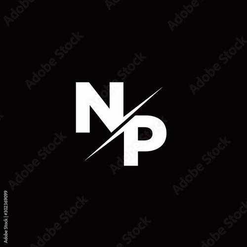 NP Logo Letter Monogram Slash with Modern logo designs template