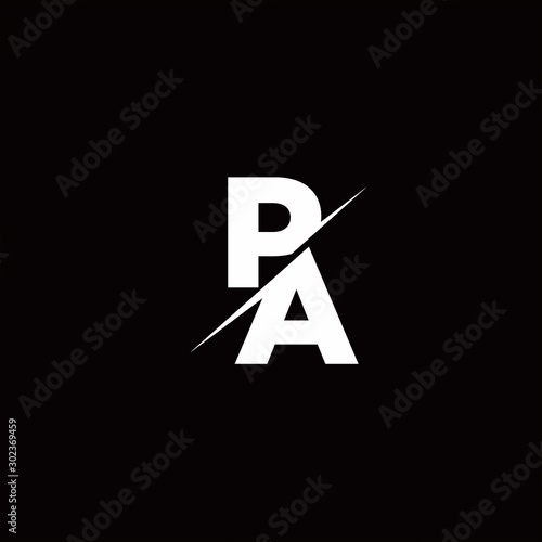 PA Logo Letter Monogram Slash with Modern logo designs template