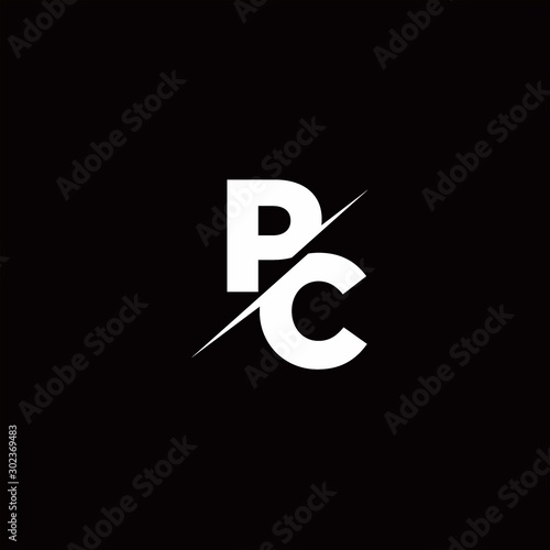 PC Logo Letter Monogram Slash with Modern logo designs template