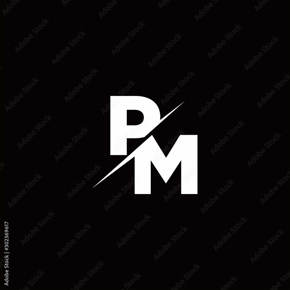 PM Logo Letter Monogram Slash with Modern logo designs template Stock  Vector