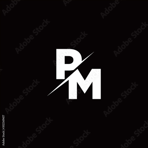 PM Logo Letter Monogram Slash with Modern logo designs template