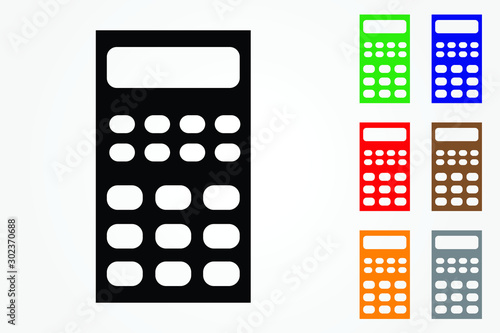 Scientific calculator for education with different colors on white background vector illustration