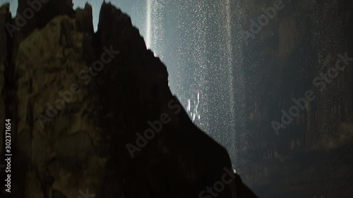 Water Falling from Ceiling of a Huge Deer Cave in Gunung Mulu National Park, Malaysia