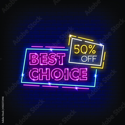 Best Choice Neon Signs Style text vector