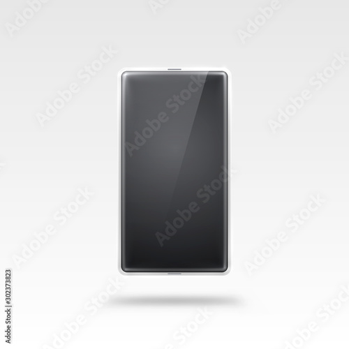 Phone with a white screen, object electronics on the white background.