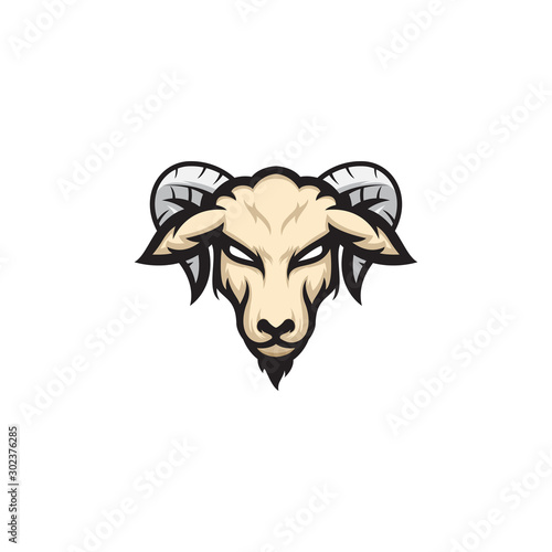 goat head vector illustration logo template silhouette