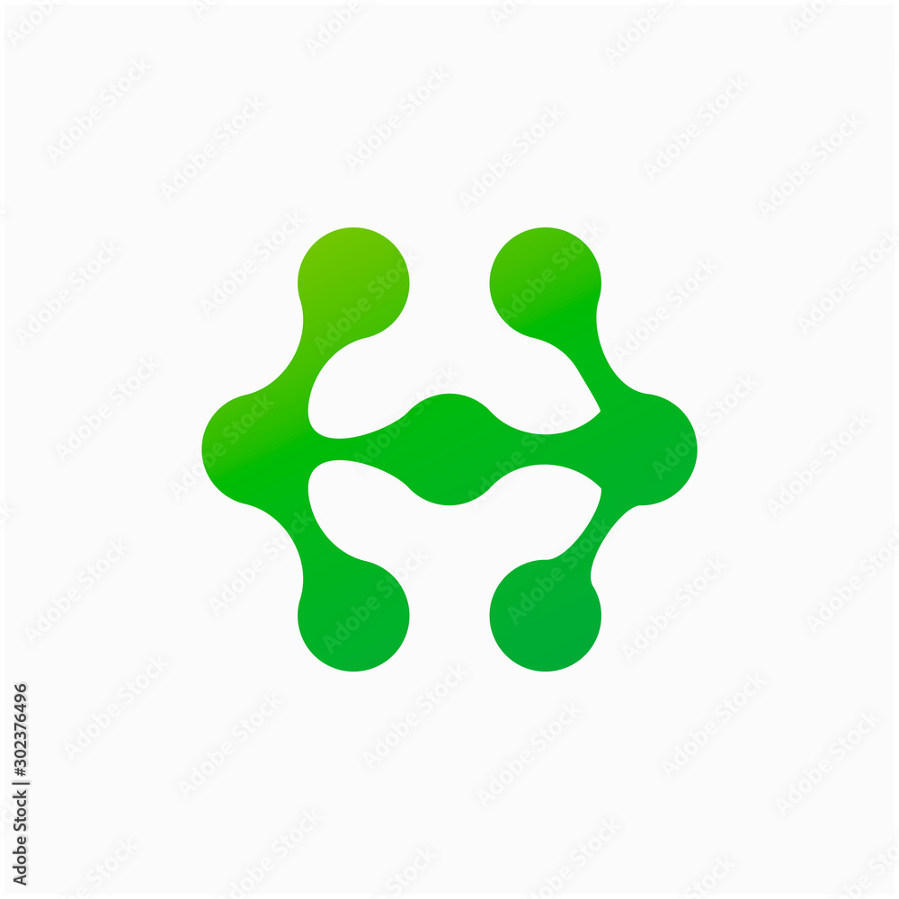 Molecule Initial Letter H Logo Design Inspiration Vector Illustration. Technology logo in the form of atoms. network connection icon, share symbol design - vector Molecule Initial Letter H Logo Design Inspiration Vector Illustration. Technology logo in the form of atoms. network connection icon, share symbol design - vector