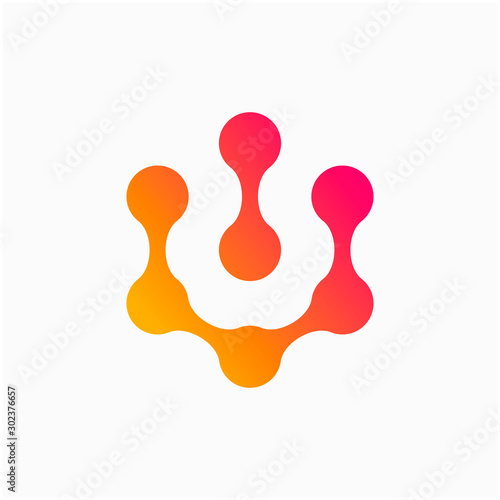 Molecule Initial Letter V Logo Design Inspiration Vector Illustration. Technology logo in the form of atoms. network connection icon, share symbol design - vector
