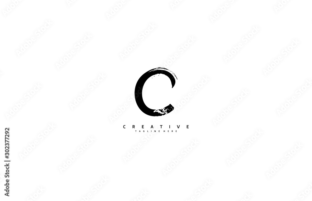 Fototapeta premium Grunge C logo urban monogram Minimalist