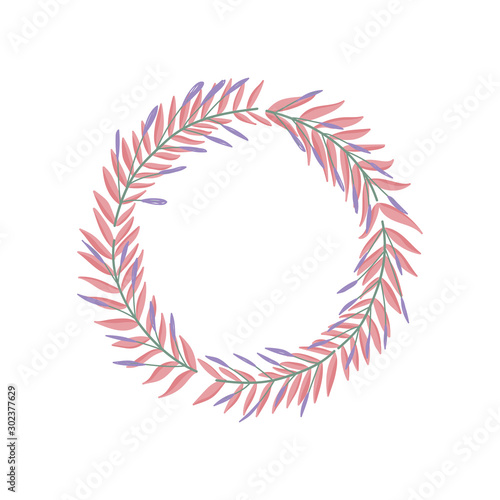 floral wreath leaves decoration icon © Stockgiu