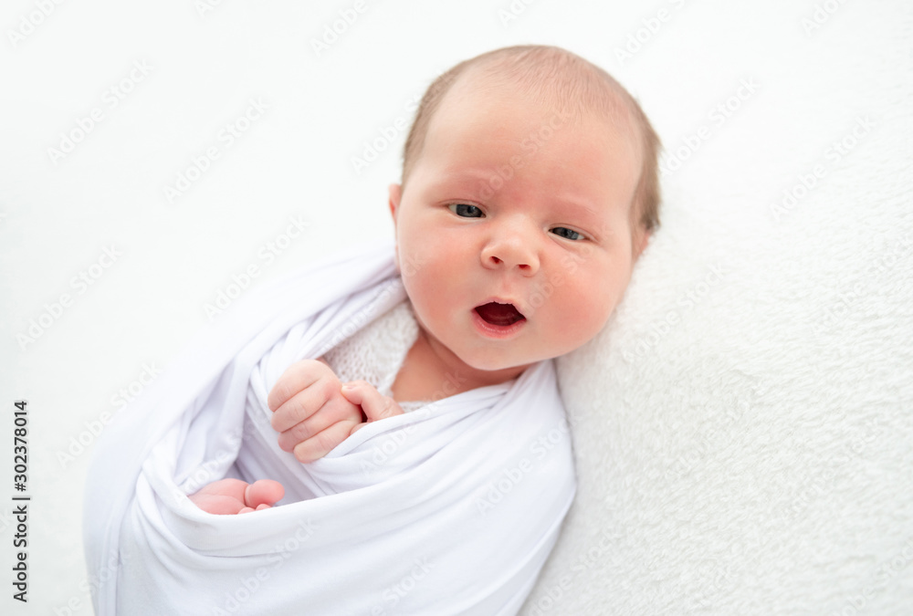 Beautiful awaken newborn