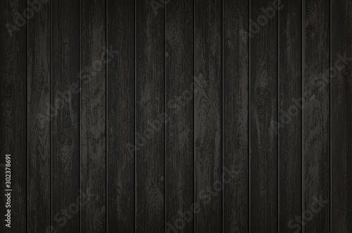 Texture of black wooden background. Vector template