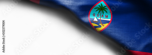 Tableau sur toile Fabric texture of the Guam Flag background - flag on white background - right to