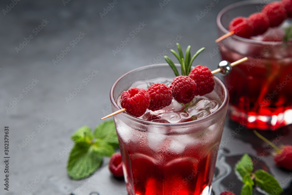 raspberry cocktail with ice and fresh berry raspberry cocktail with ice and fresh berry