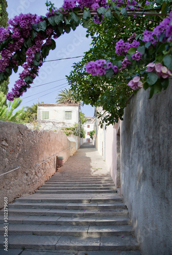 Old town's stairs in summertime